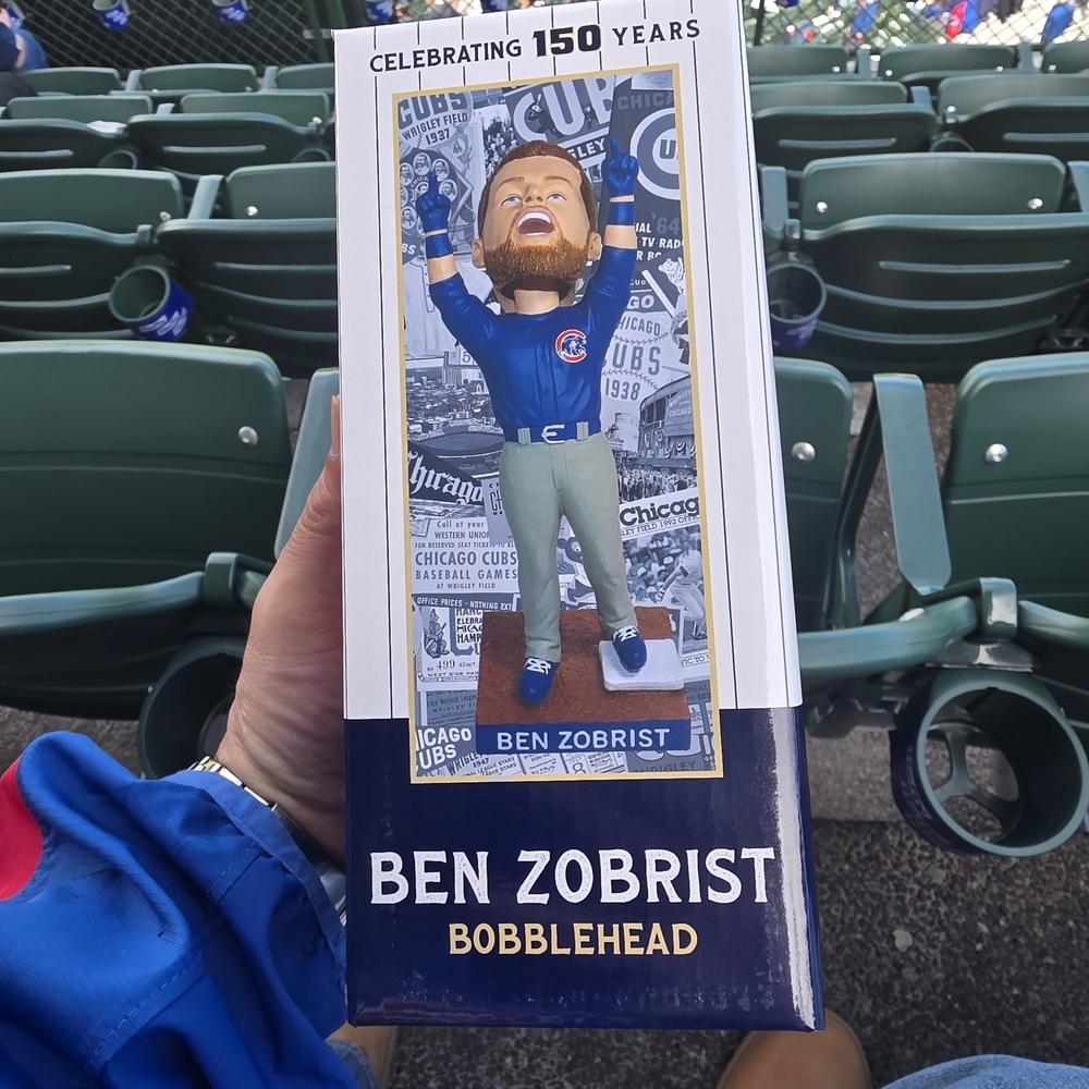 Ben Zobrist Bobblehead - Chicago Cubs Navy & White